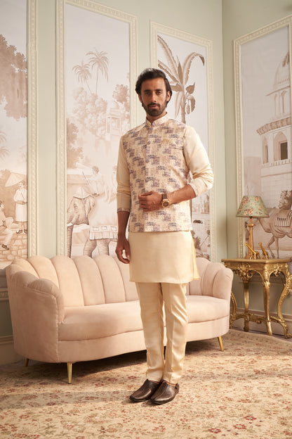 Bundi Kurta Set - Cream