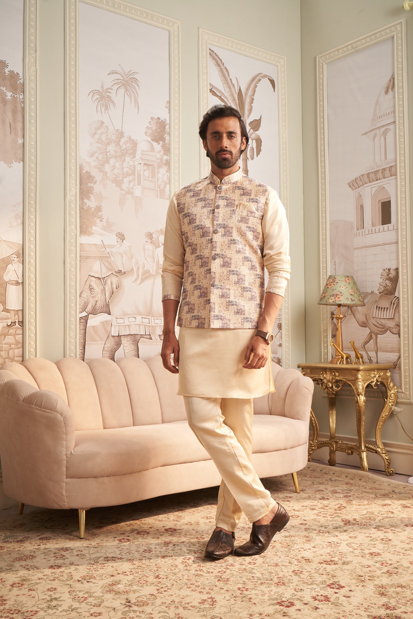 Bundi Kurta Set - Cream