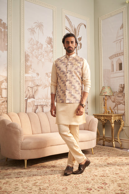 Bundi Kurta Set - Cream