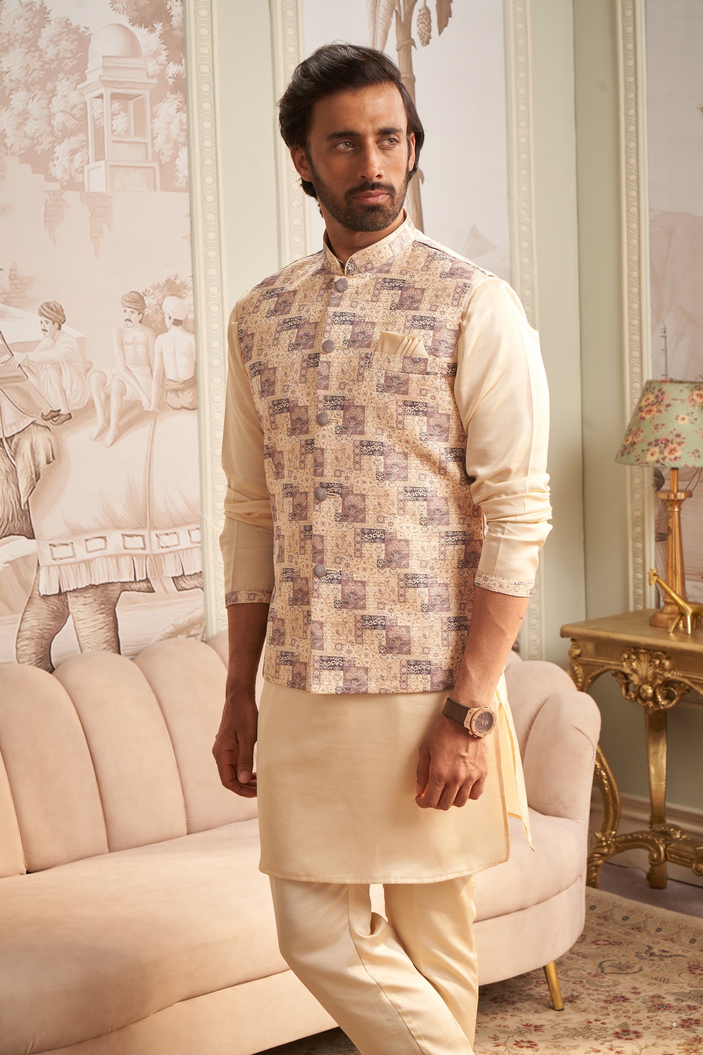 Bundi Kurta Set - Cream