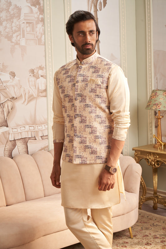 Bundi Kurta Set - Cream