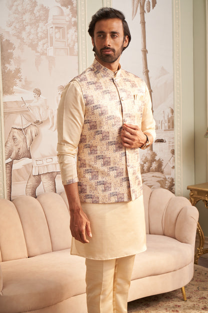 Bundi Kurta Set - Cream