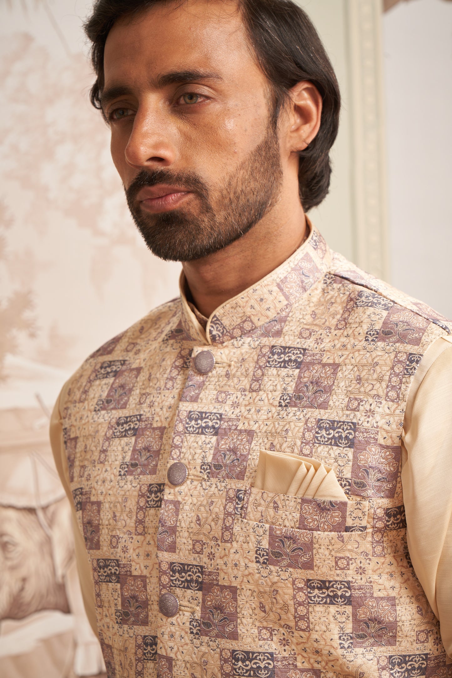 Bundi Kurta Set - Cream