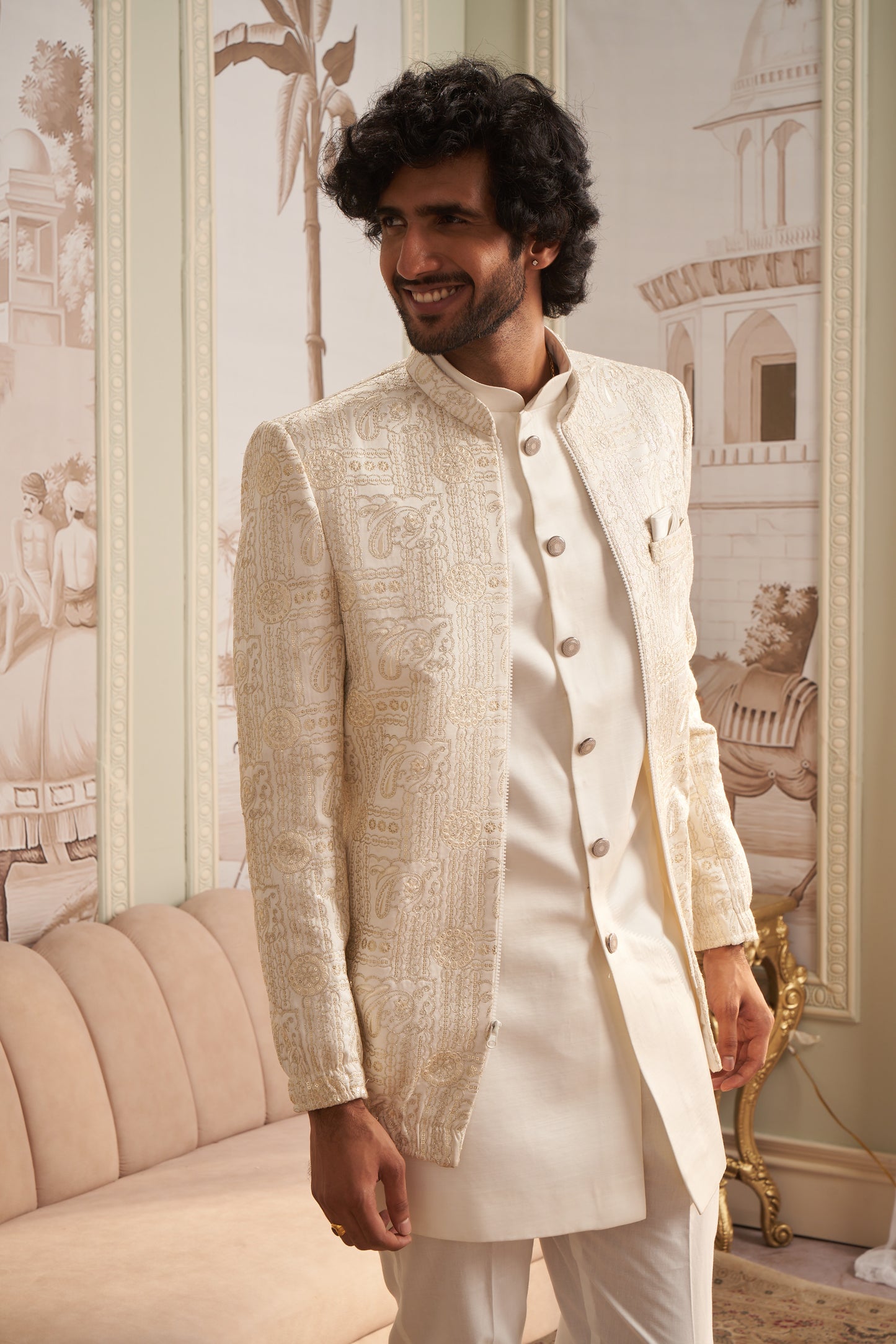 Indo Western Front Open - Off White