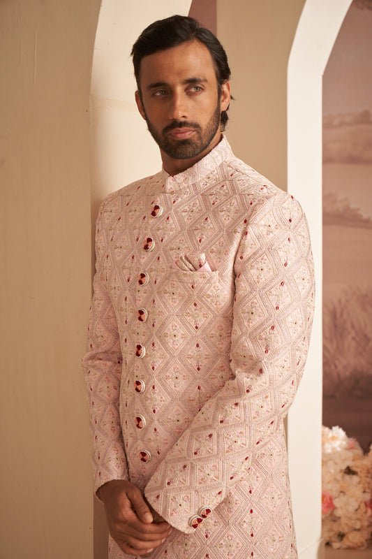Sherwani - Peach
