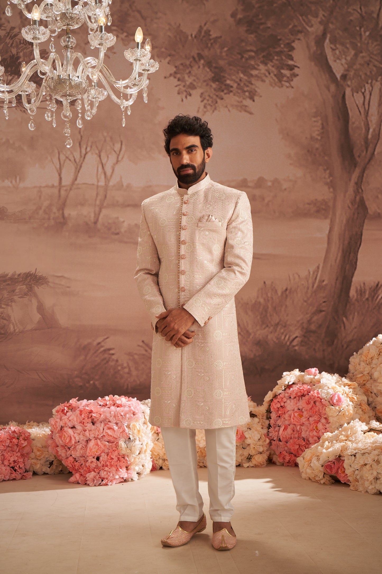 Sherwani - Peach