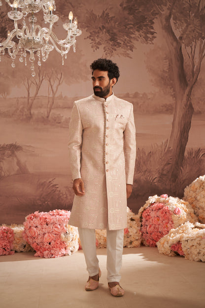 Sherwani - Peach
