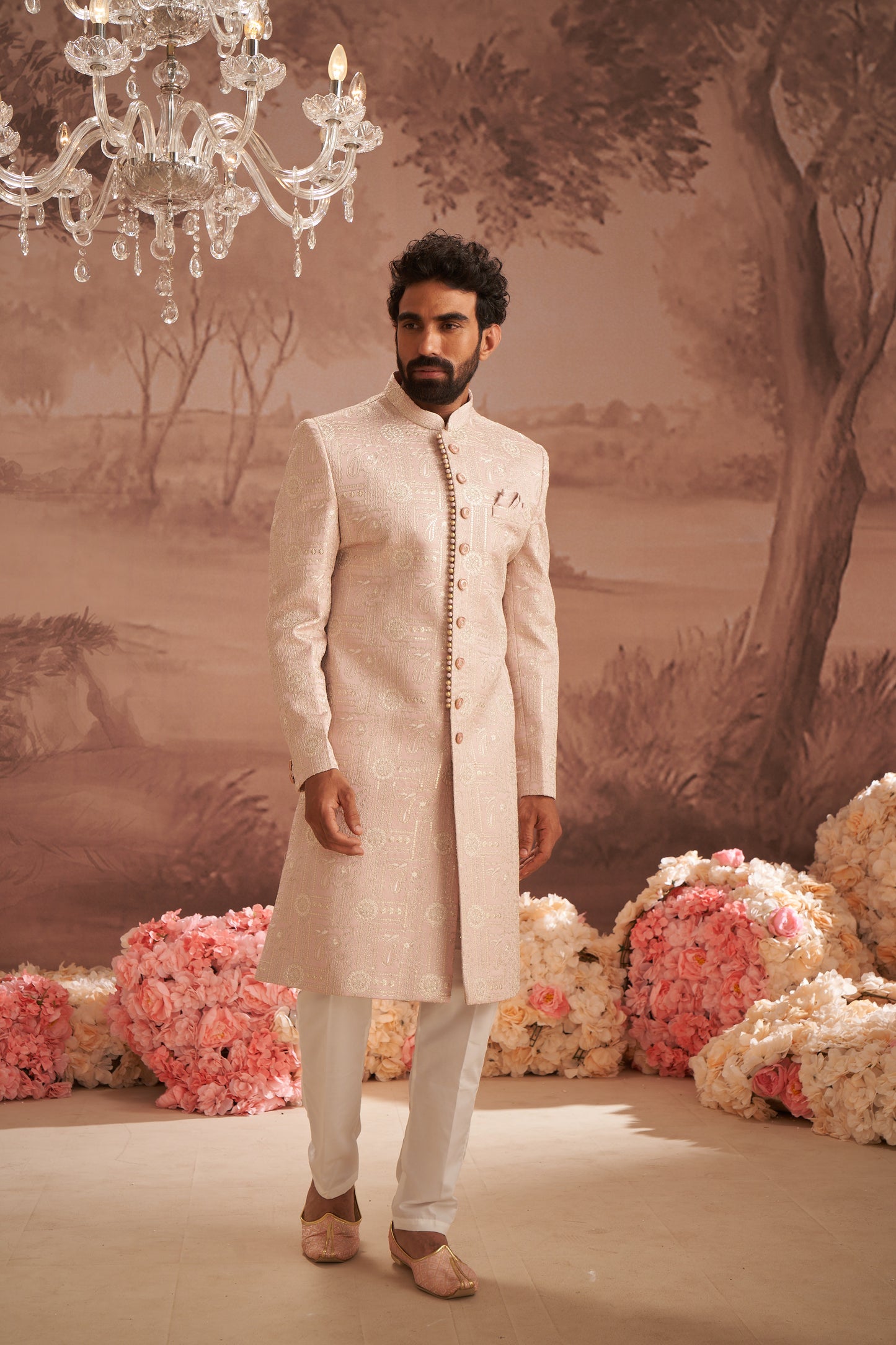Sherwani - Peach