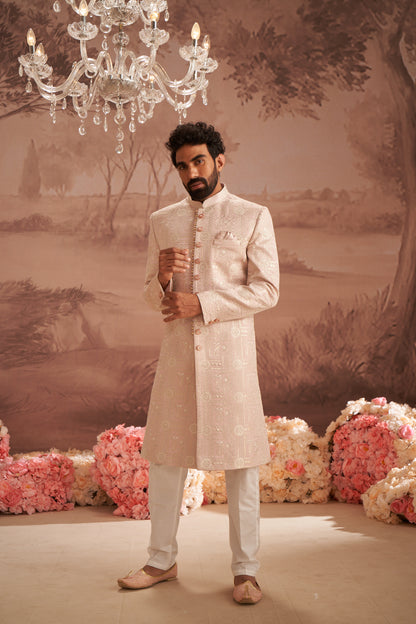 Sherwani - Peach