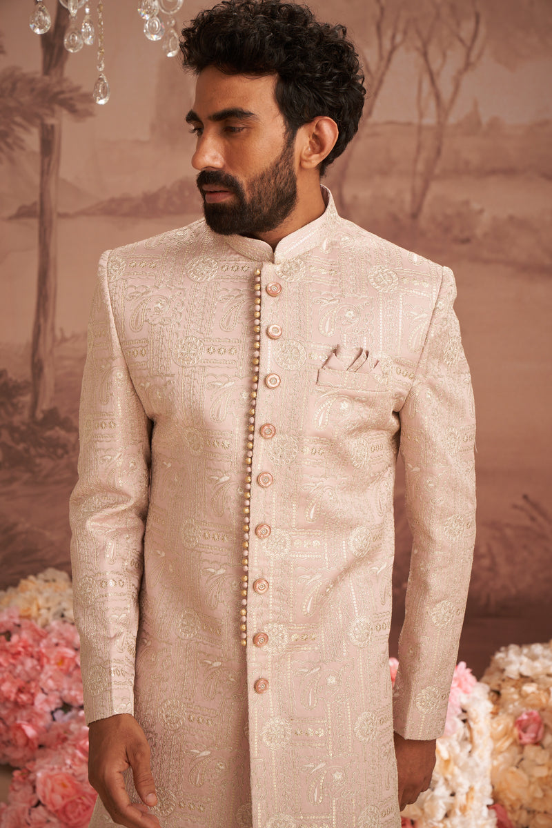 Sherwani - Peach