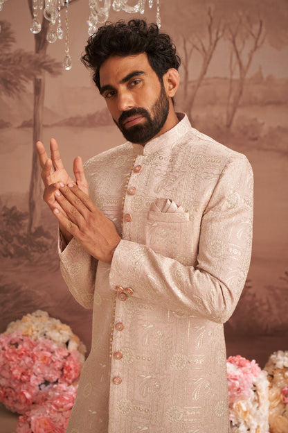 Sherwani - Peach