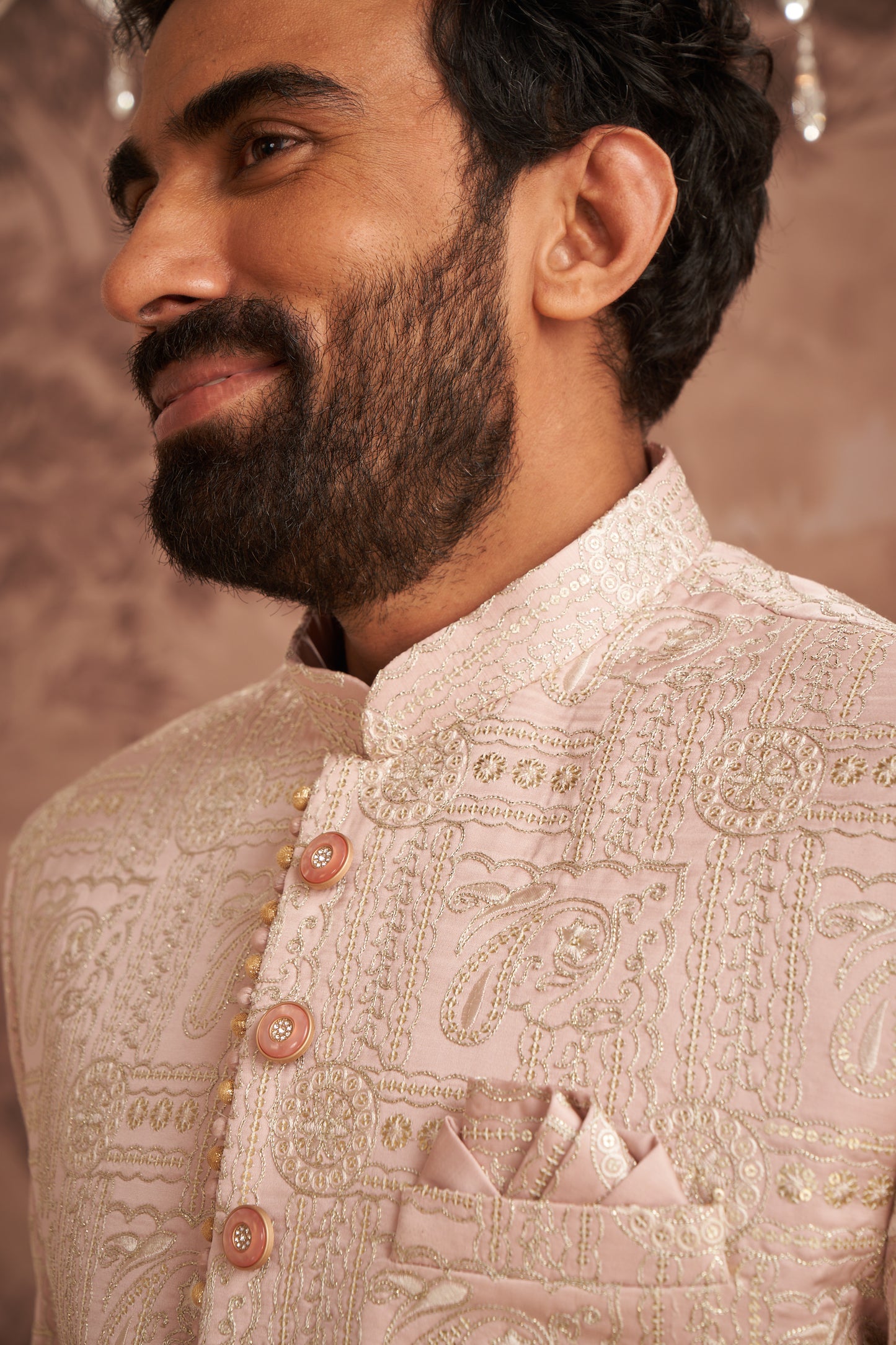 Sherwani - Peach