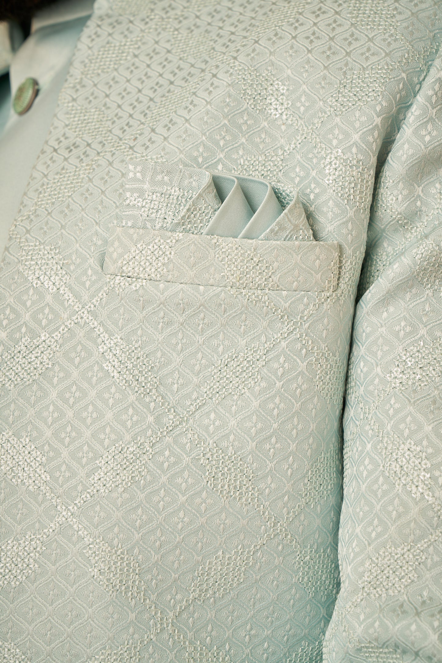 Indo Western Front Open - Mint Green