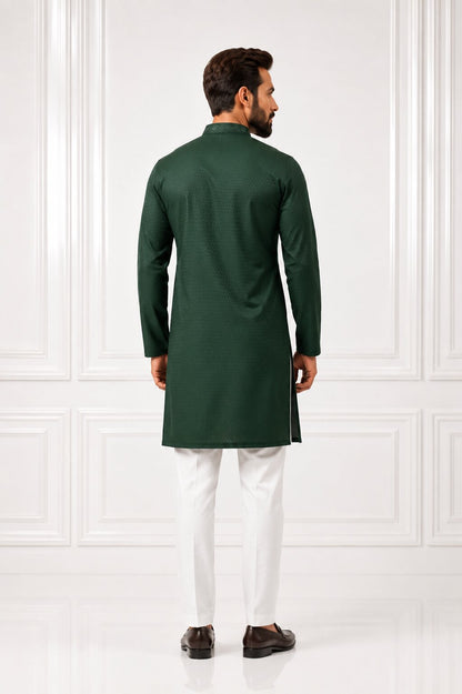 Men’s Green Embroidered Kurta Pajama