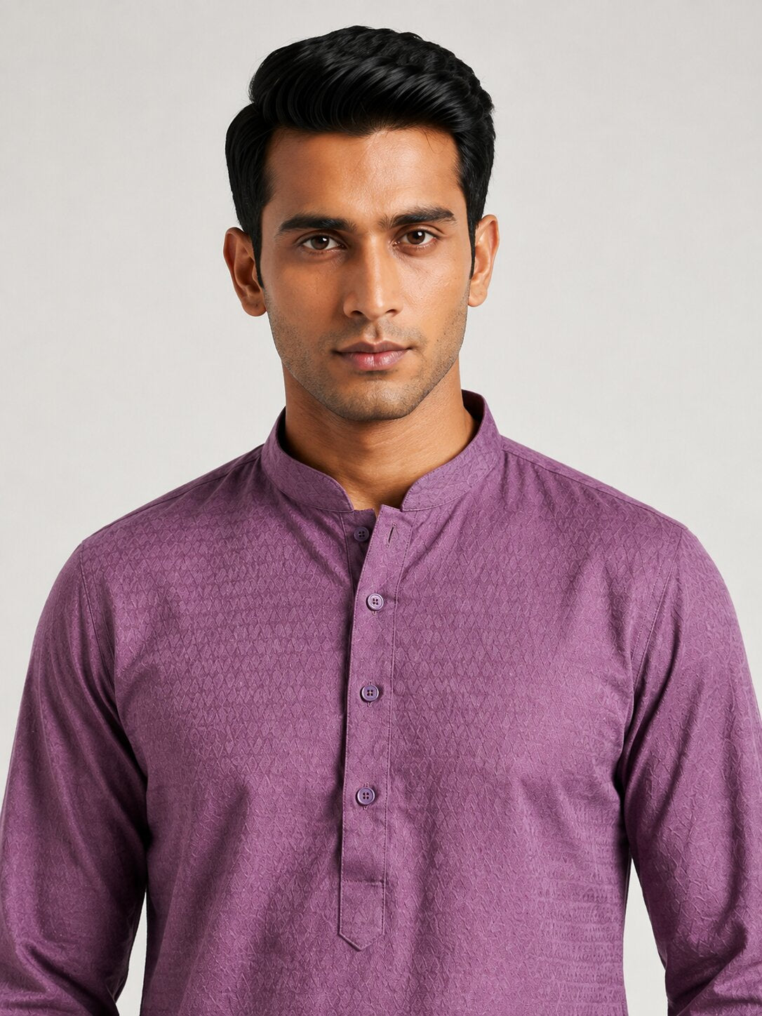 Men’s Purple Textured Kurta Pajama