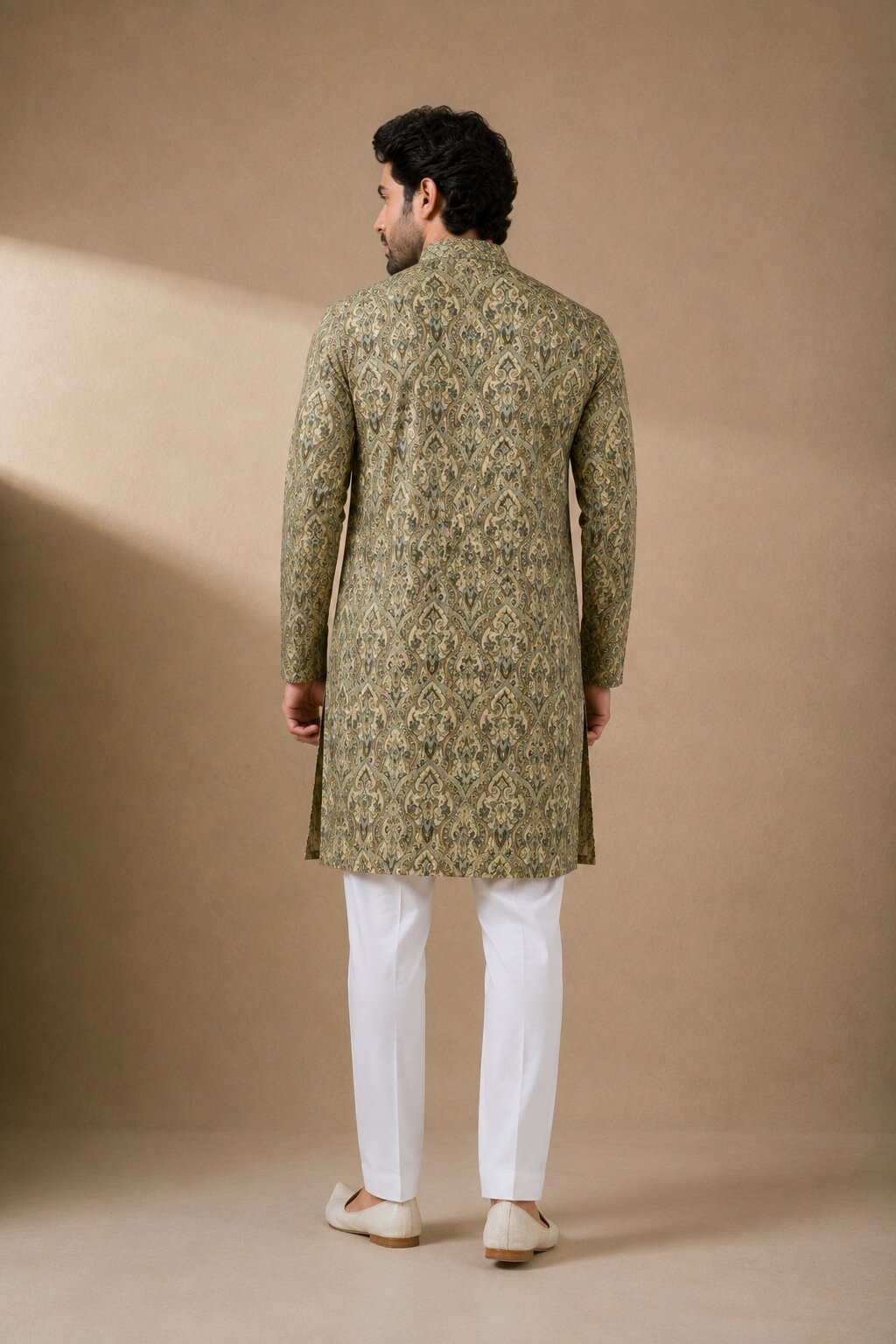 Men’s Pista Printed Kurta Pajama