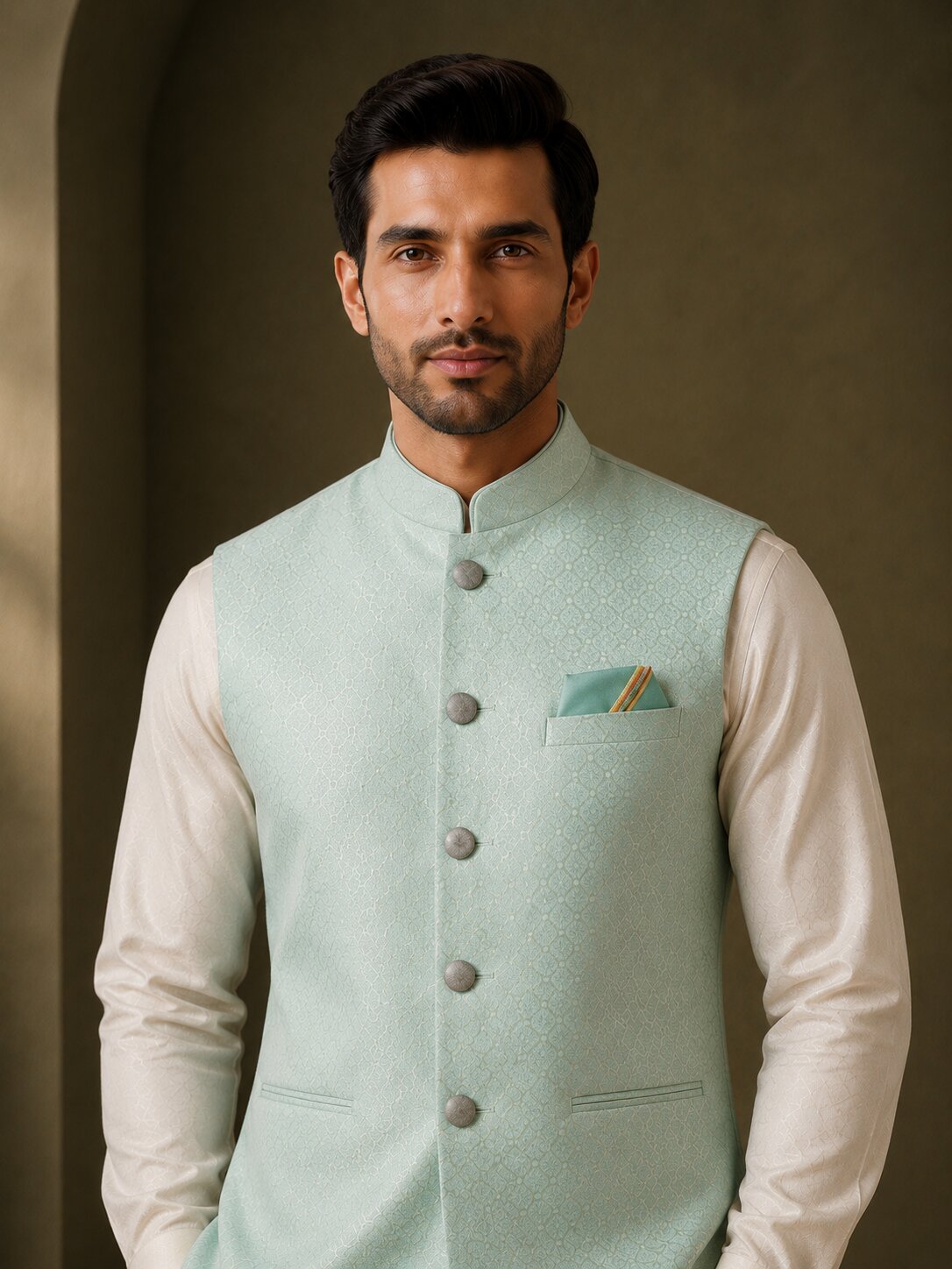 Sea Green Fancy Bundi Jacket