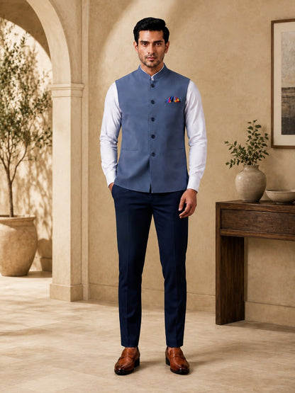 Dark Grey Nehru Jacket (Bundi)
