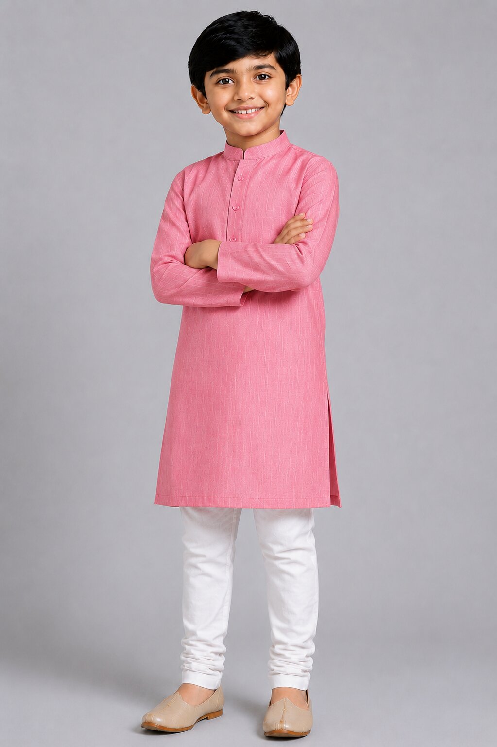Kids Pink Kurta Pajama Set