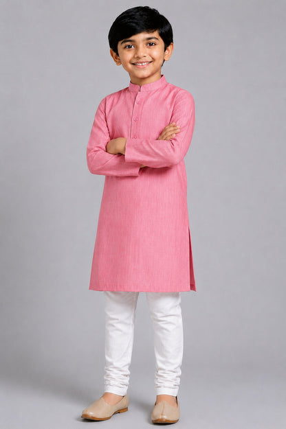 Kids Pink Kurta Pajama Set