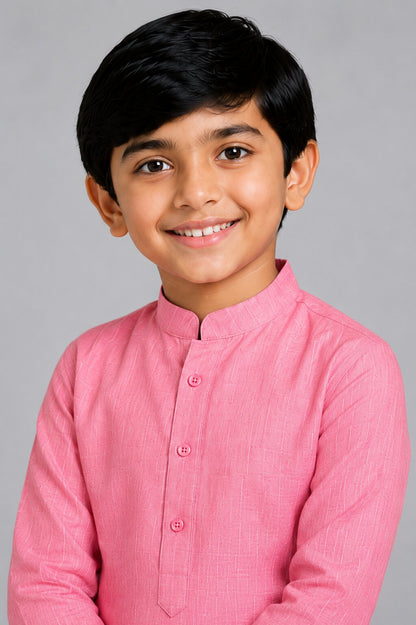 Kids Pink Kurta Pajama Set