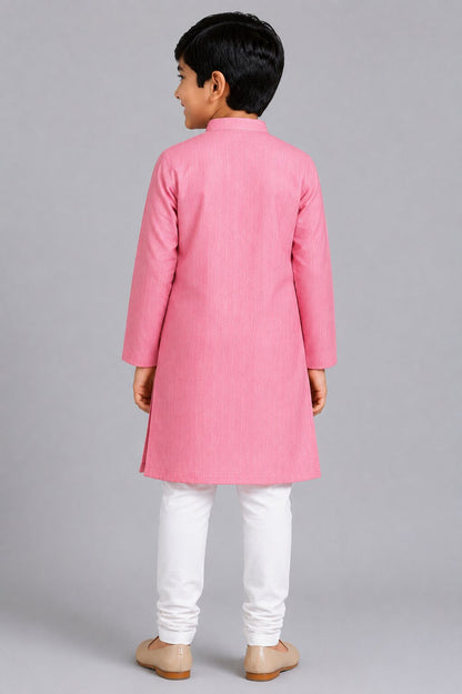 Kids Pink Kurta Pajama Set