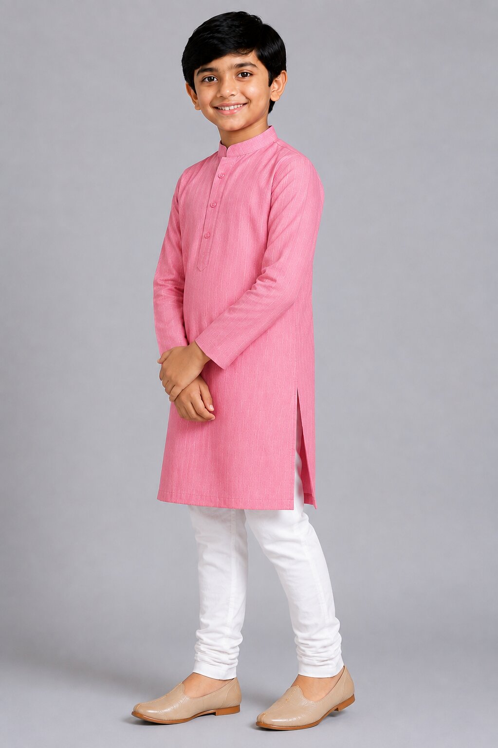 Kids Pink Kurta Pajama Set