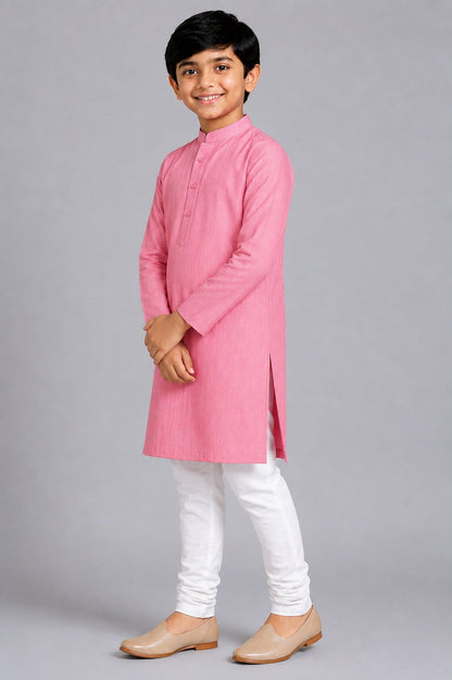 Kids Pink Kurta Pajama Set
