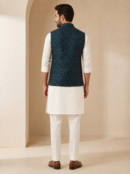 Rama Jacquard Nehru Bandi Jacket for Men
