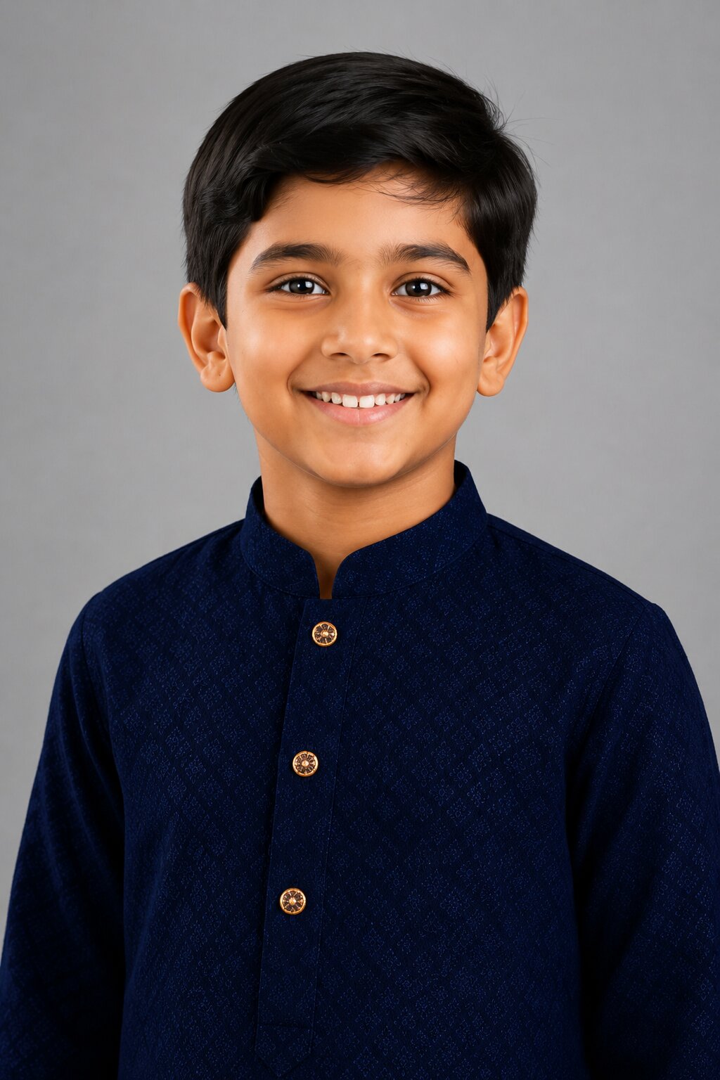 Kids Blue Printed Kurta Pajama Set
