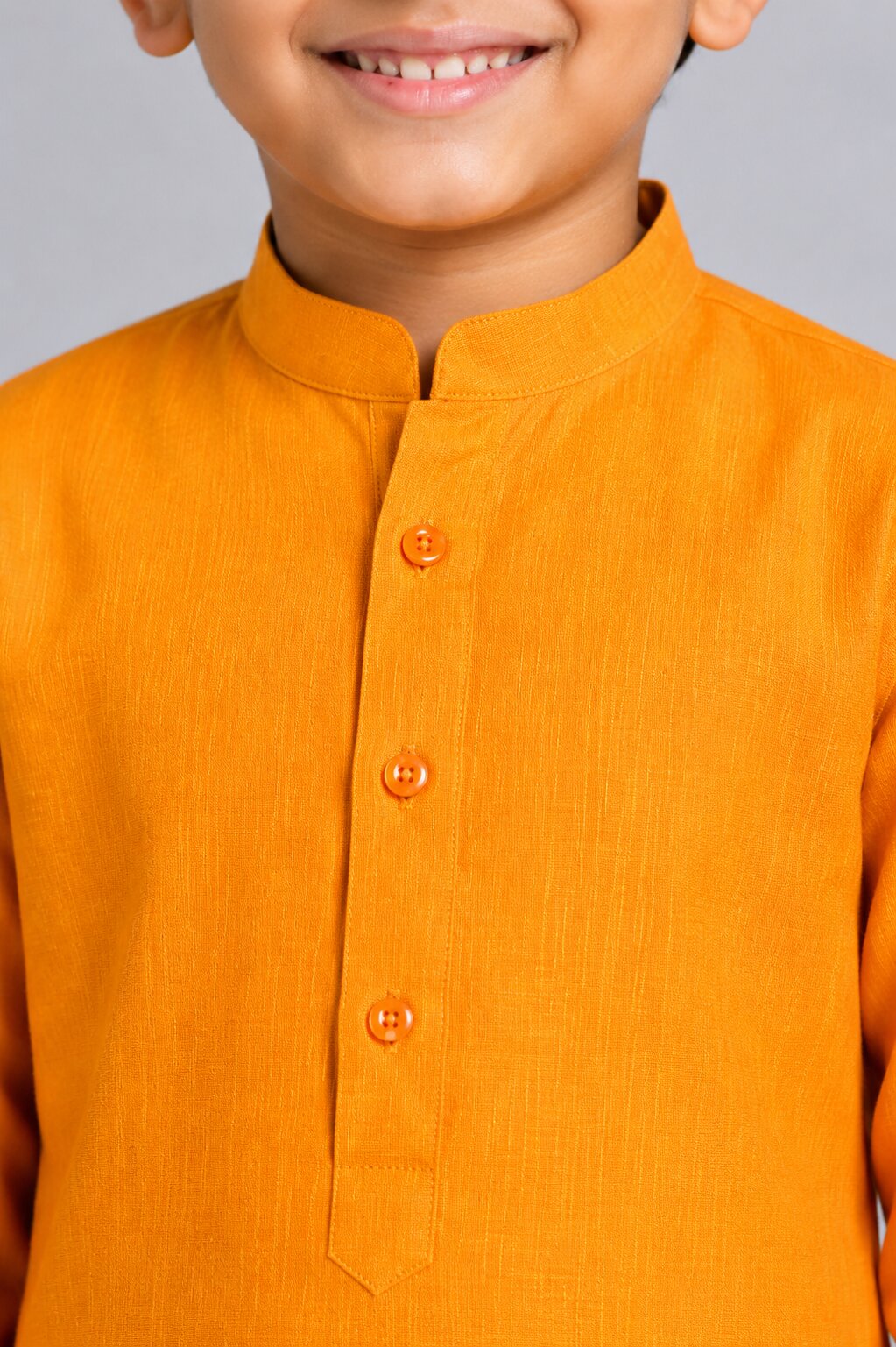 Kids Orange Kurta Pajama Set