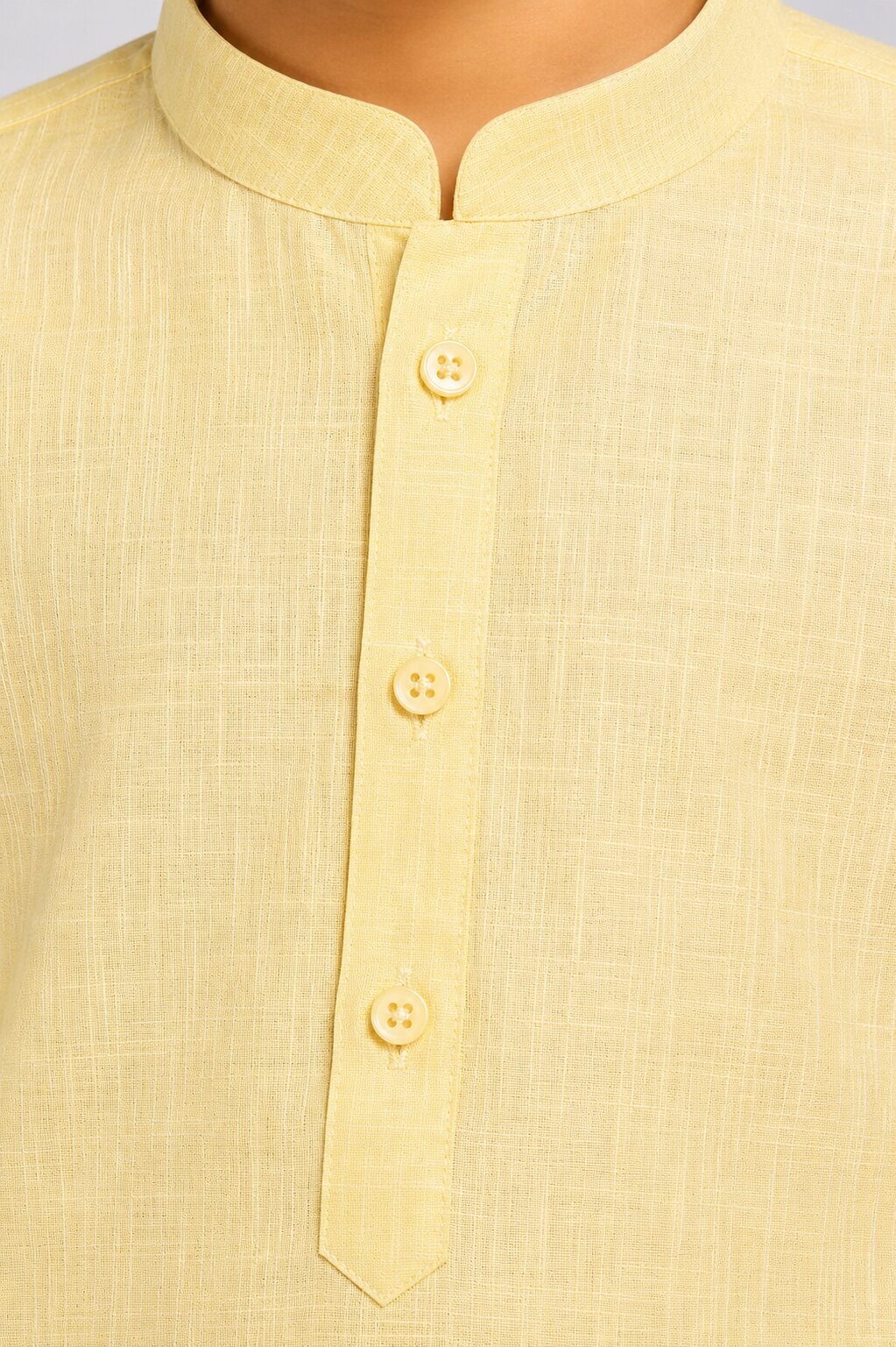Kids Lemon Textured Kurta Pajama Set