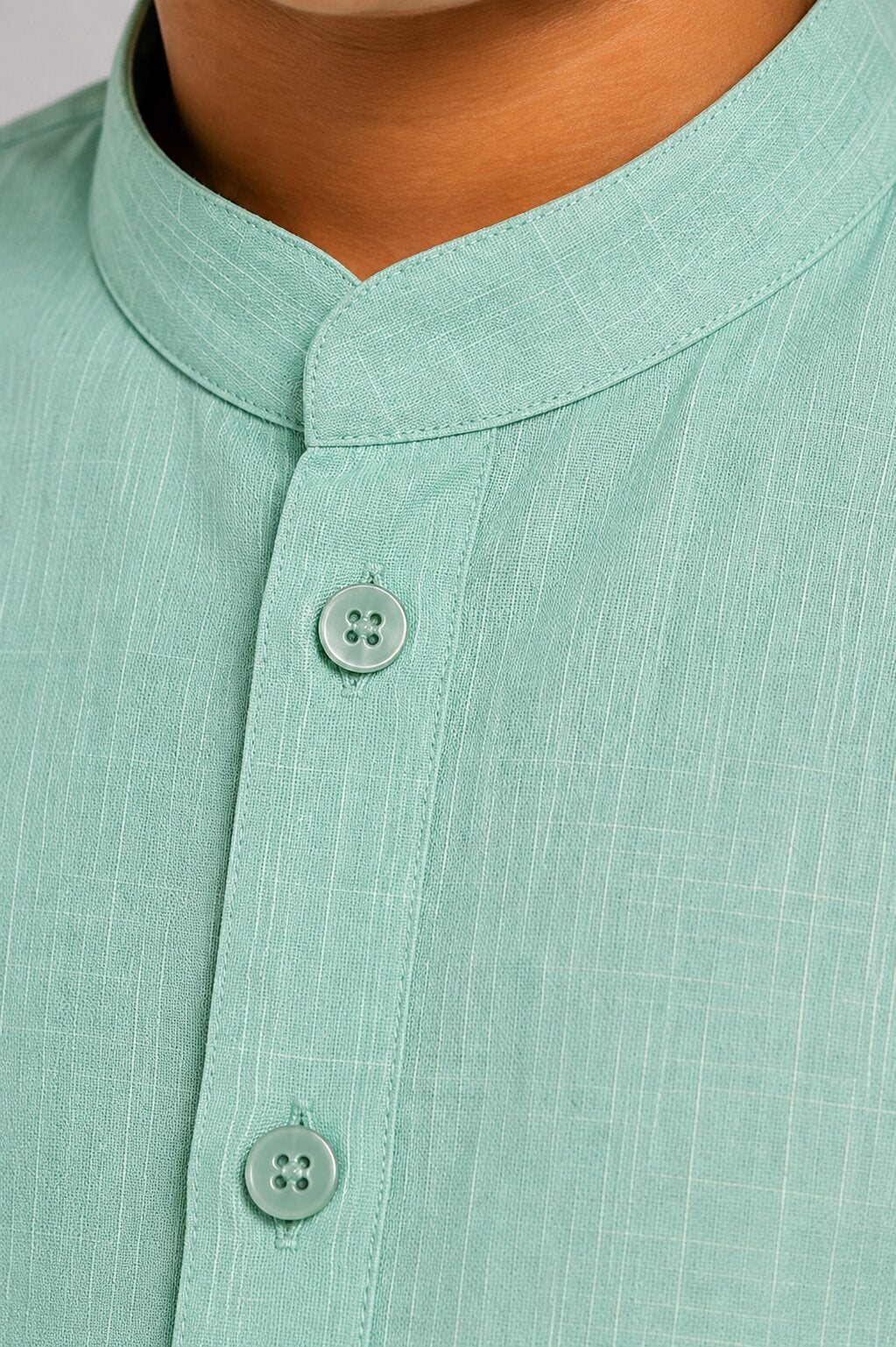 Kids Green Textured Kurta Pajama Set