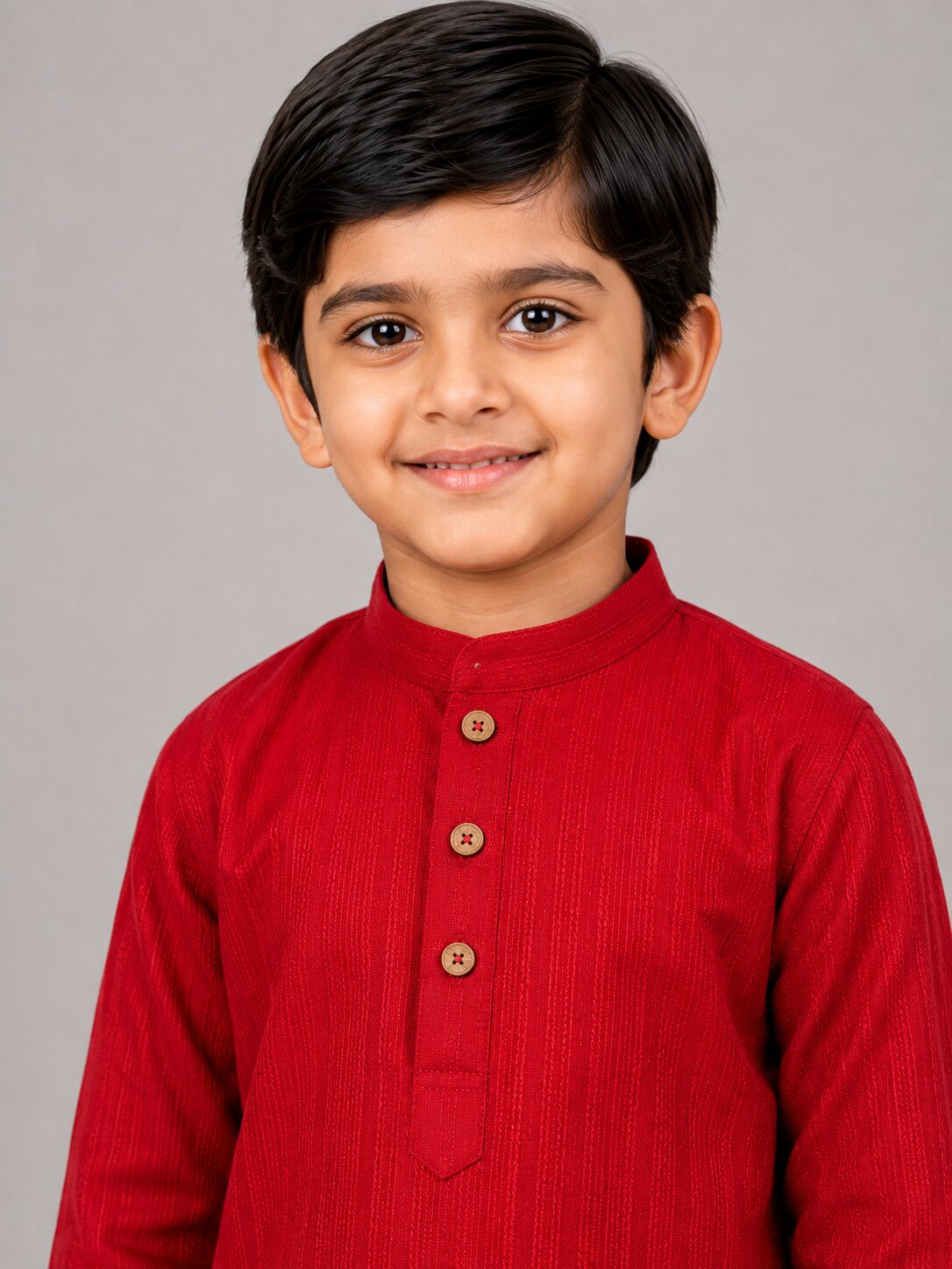 Kids Red Kurta Pajama Set