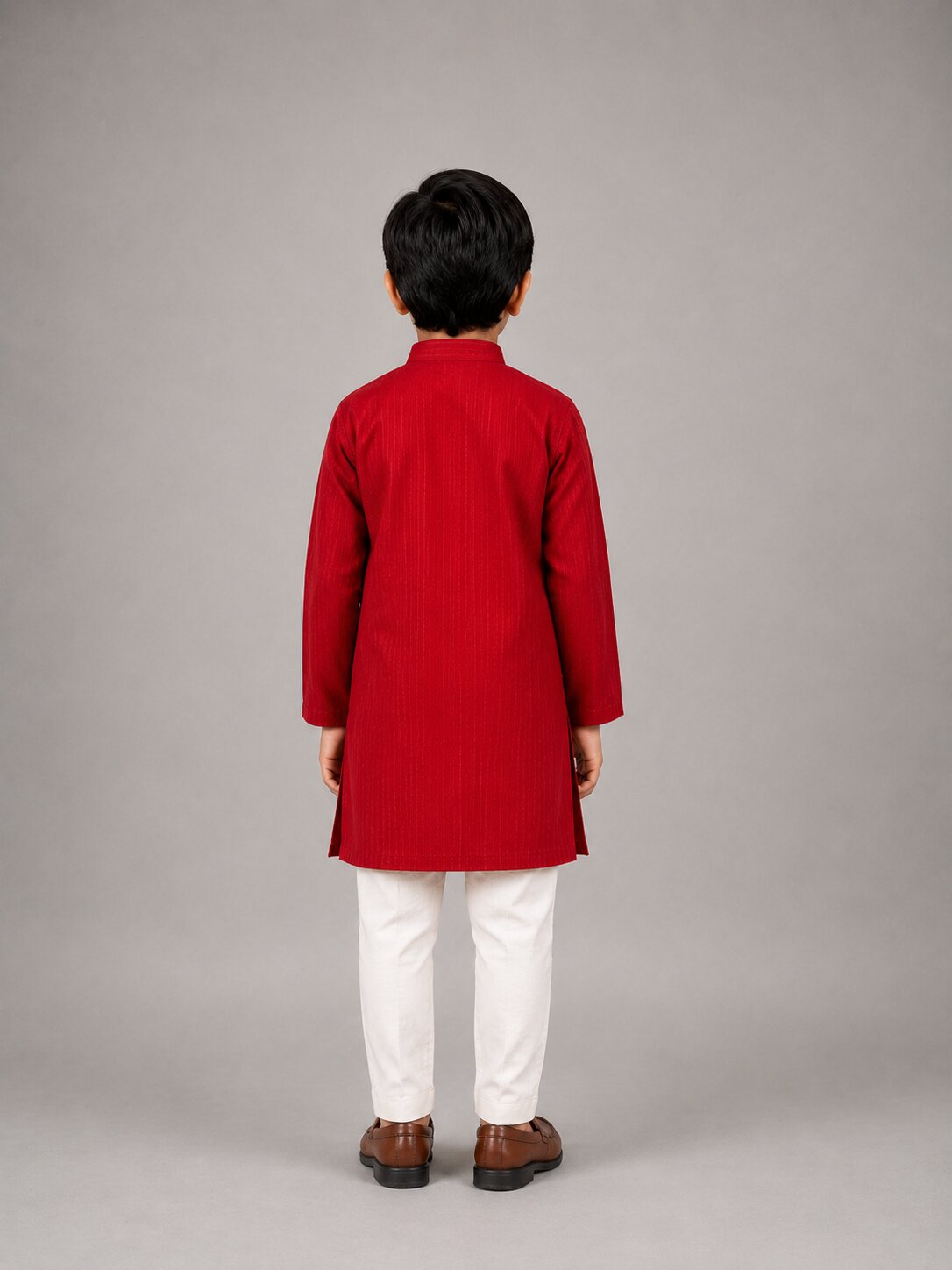 Kids Red Kurta Pajama Set