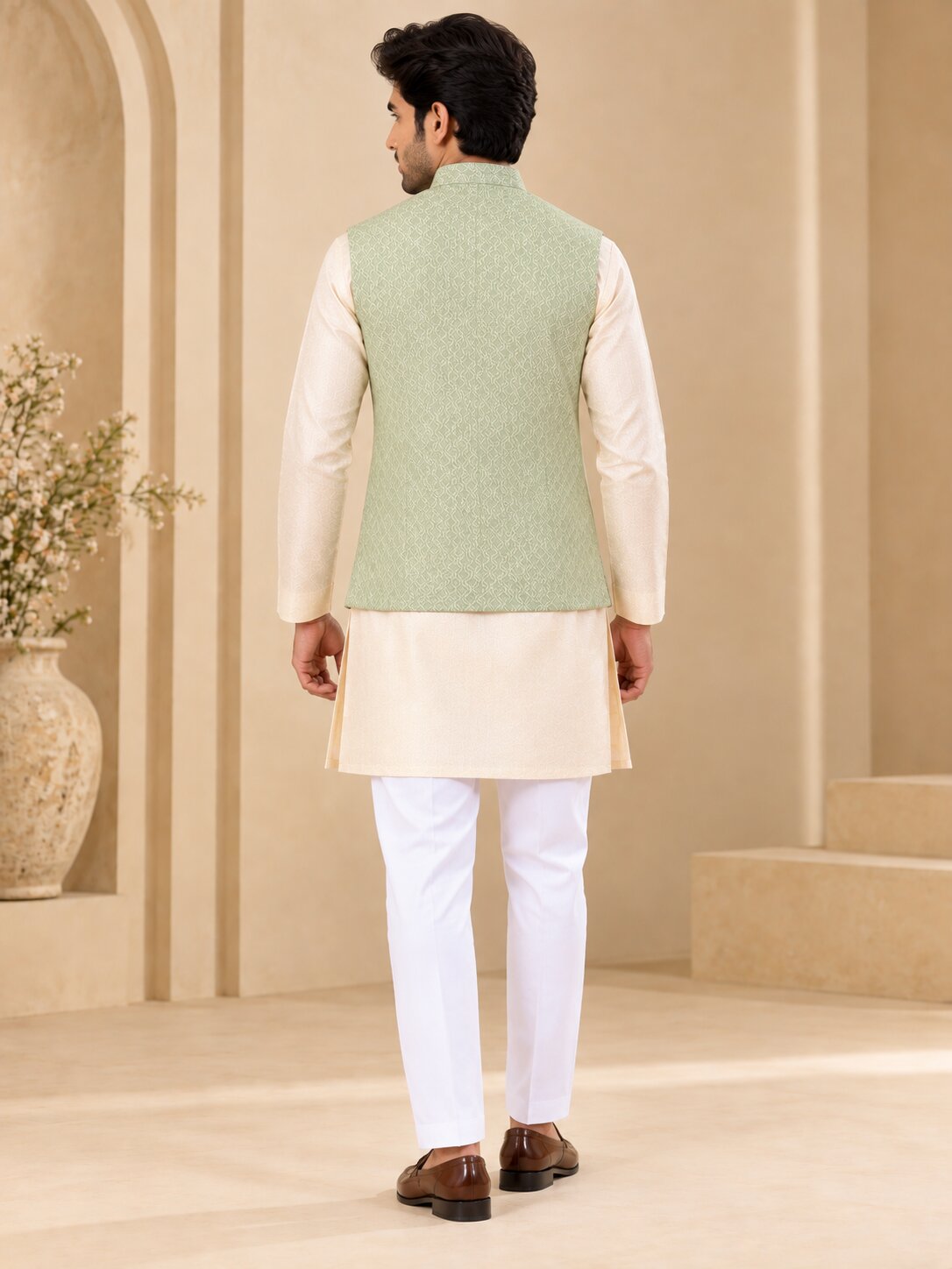 Men's Pista Textured Nehru Jacket