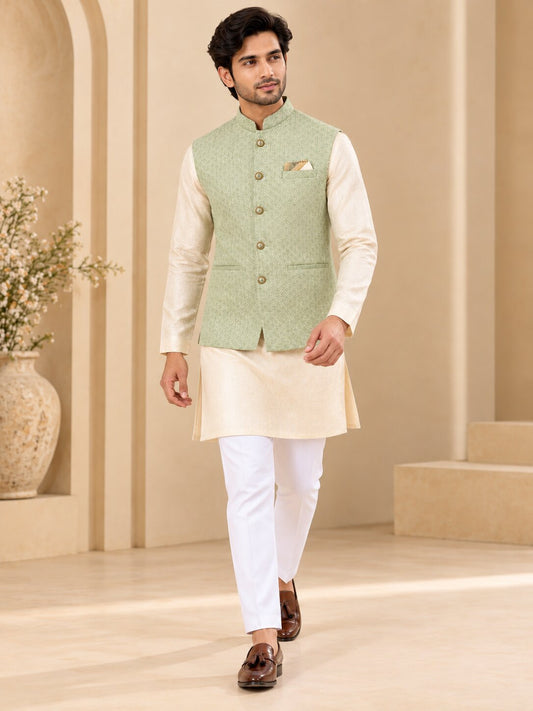 Men's Pista Textured Nehru Jacket