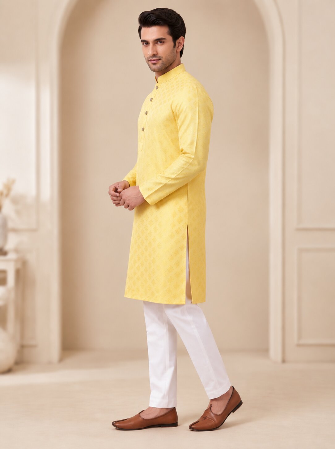 Yellow Kurta Pajama for Men