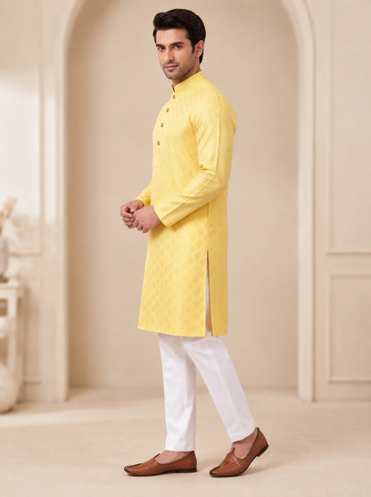Yellow Kurta Pajama for Men