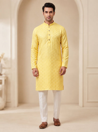 Yellow Kurta Pajama for Men