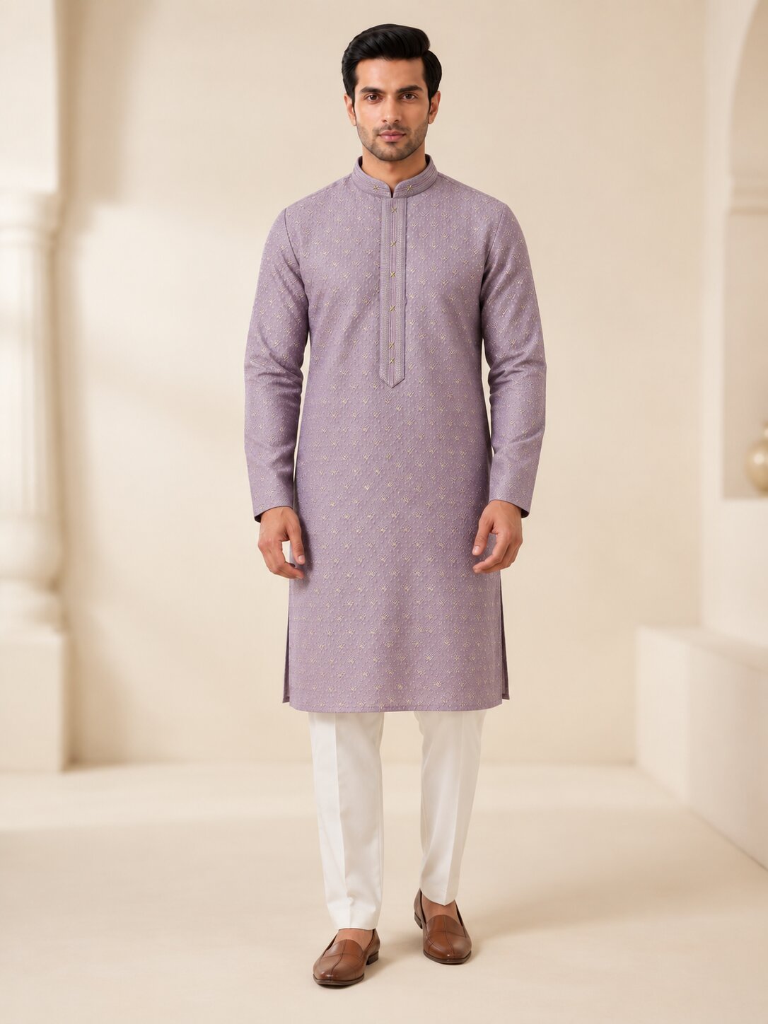 Men’s Light Purple Kurta Pajama