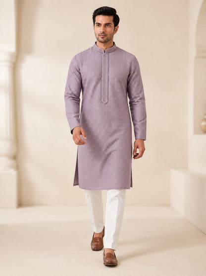 Men’s Light Purple Kurta Pajama