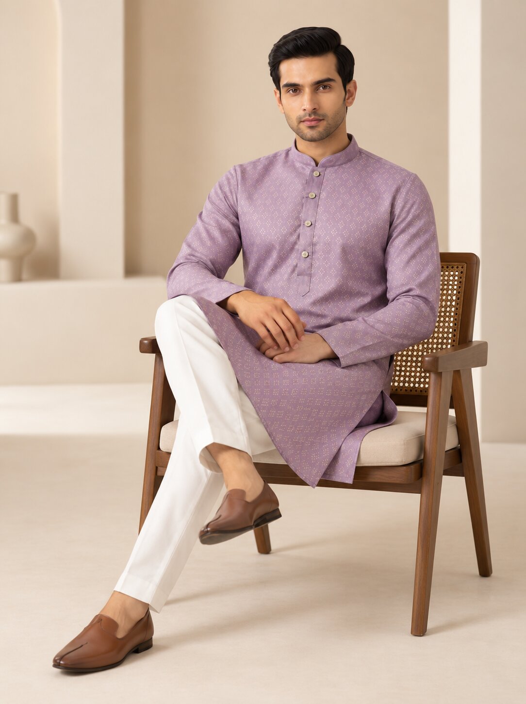 Light Purple Kurta Pajama for Men