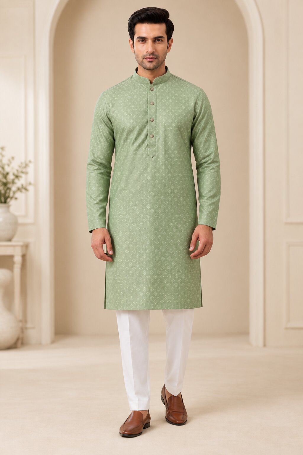 Pista Green Kurta Pajama for Men
