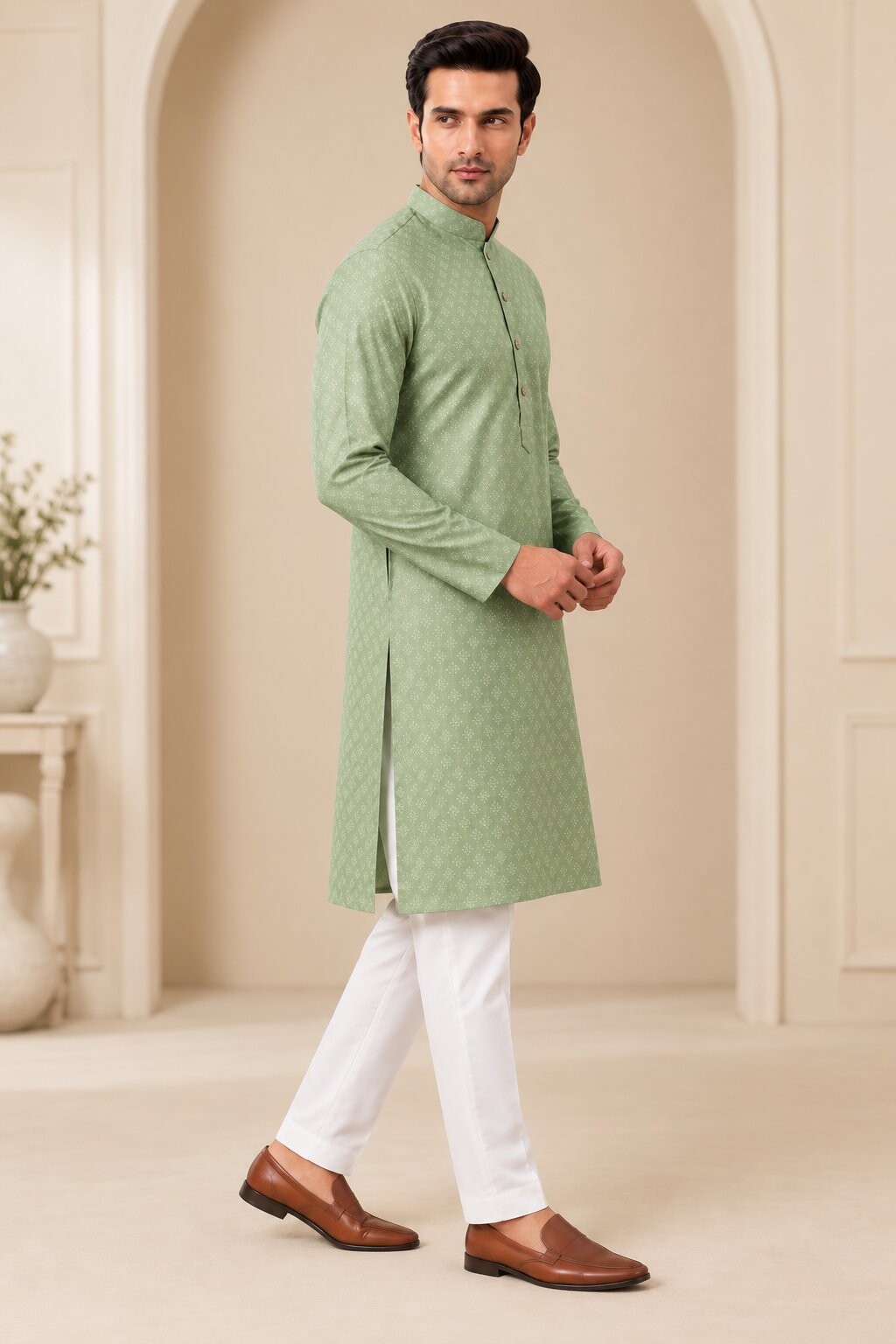 Pista Green Kurta Pajama for Men