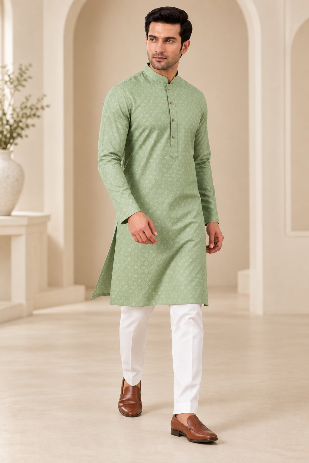 Pista Green Kurta Pajama for Men