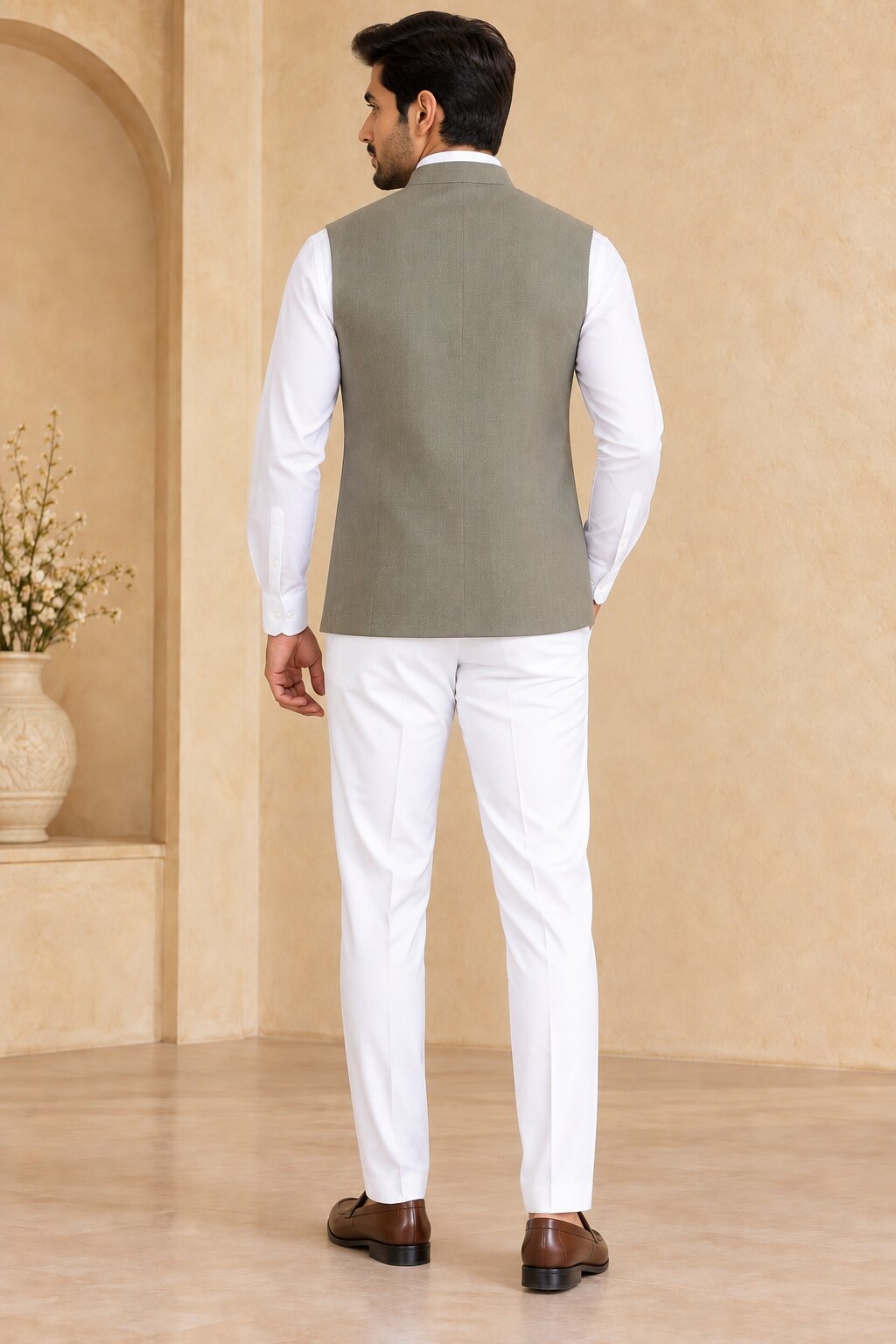 Men’s Grey Nehru Jacket Bundi