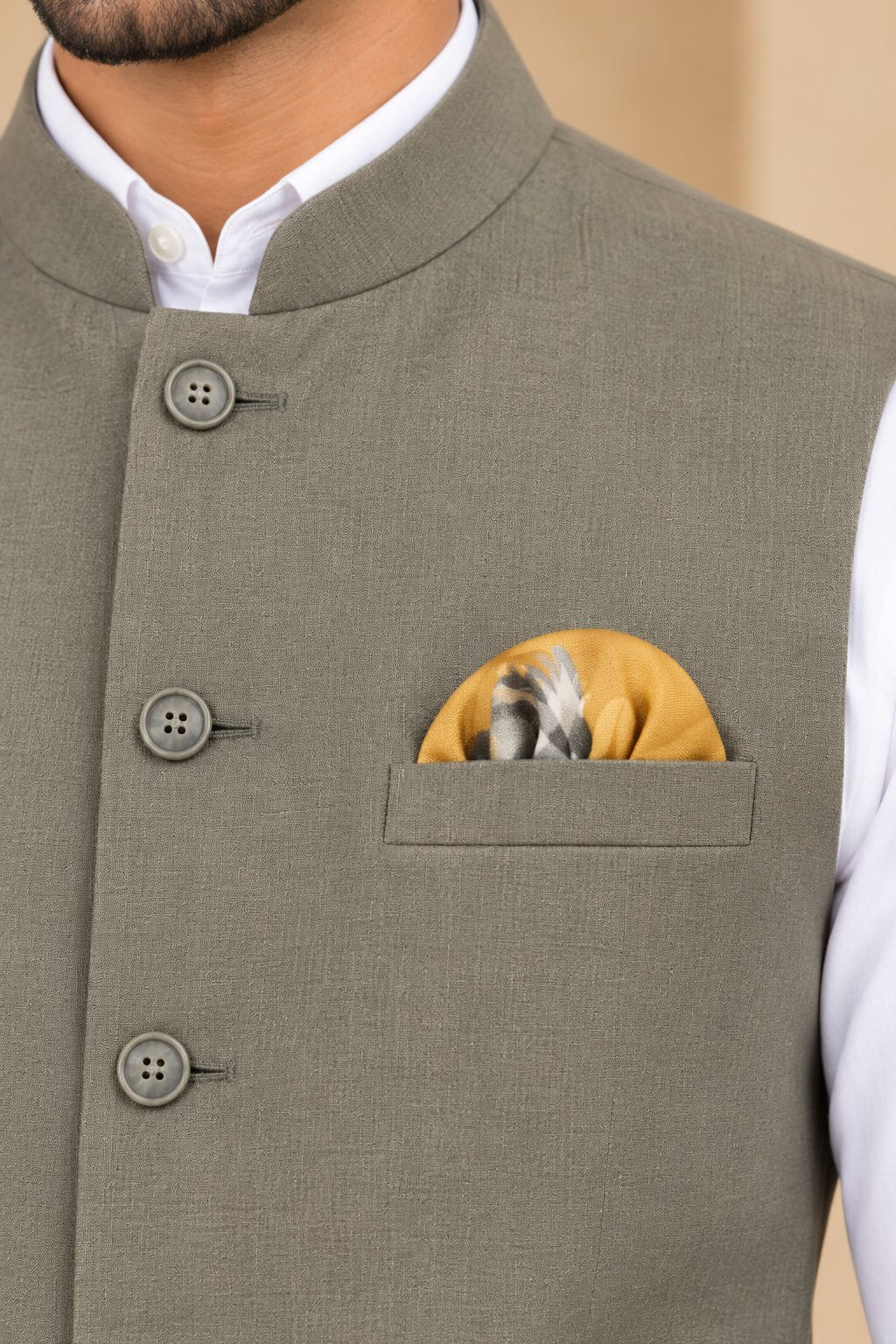 Men’s Grey Nehru Jacket Bundi
