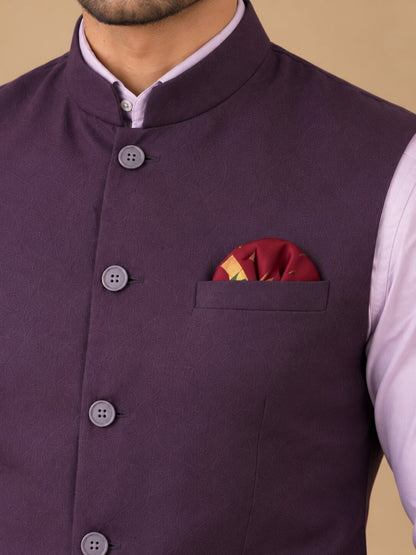 Men’s Purple Nehru Jacket Bundi