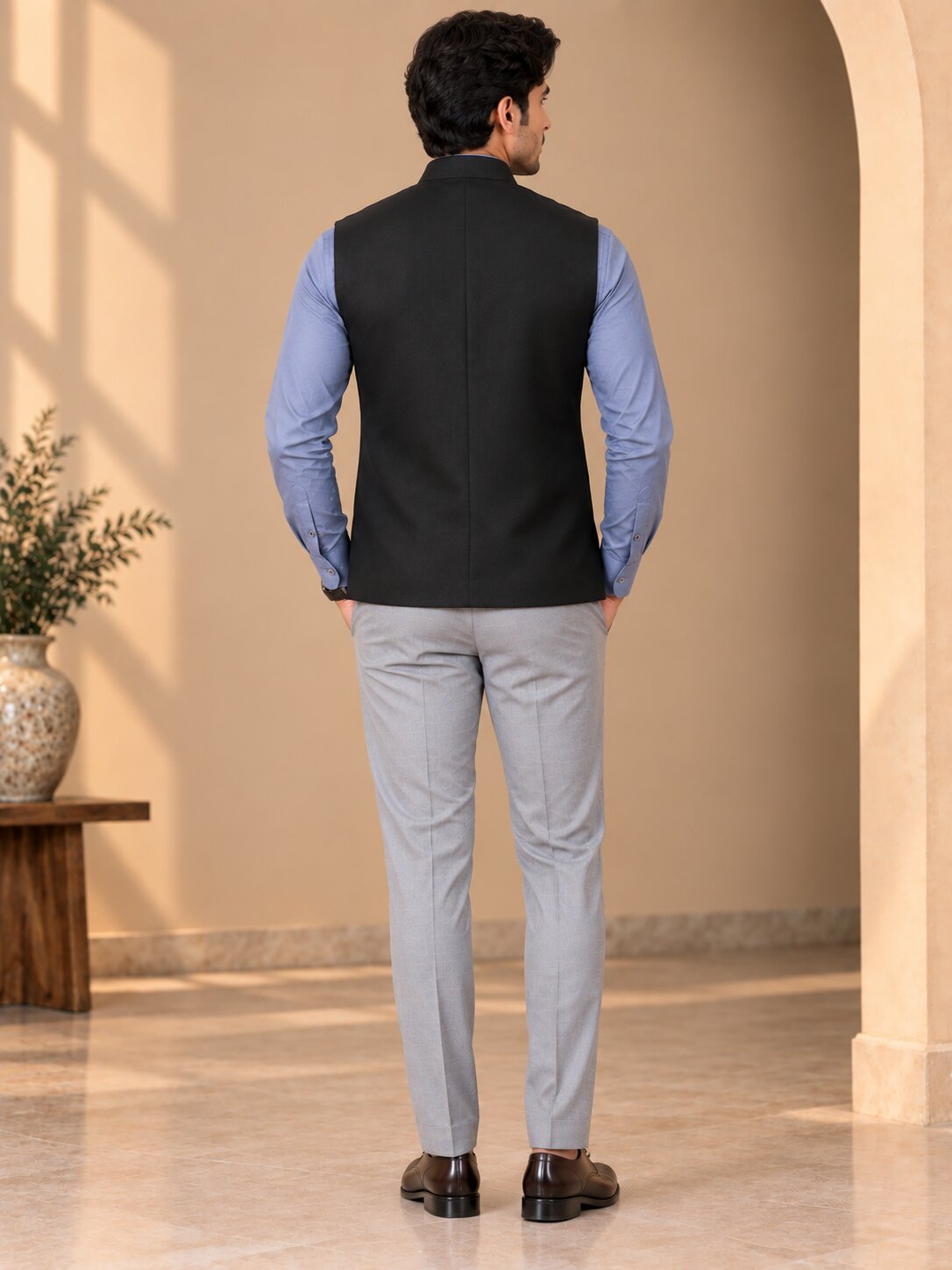 Men’s Black Nehru Jacket Bundi